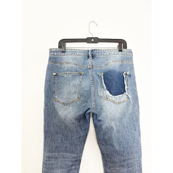 Anthropologie Pilcro The Heritage Boyfriend Jeans Size 28 Mid Rise Crop Distress - Picture 12 of 14